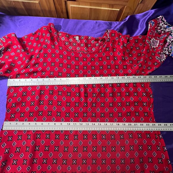 NWOT📌HOTOUCH Rayon - Cotton Mini Multicolor Dress Boho Style with Long Sleeve - Picture 10 of 15